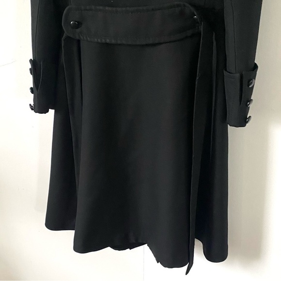 Vintage Fur Maxi Opera Coat Whimsigoth Black Wool Fox Fur Collar 60s Womens S /M - Picture 12 of 16